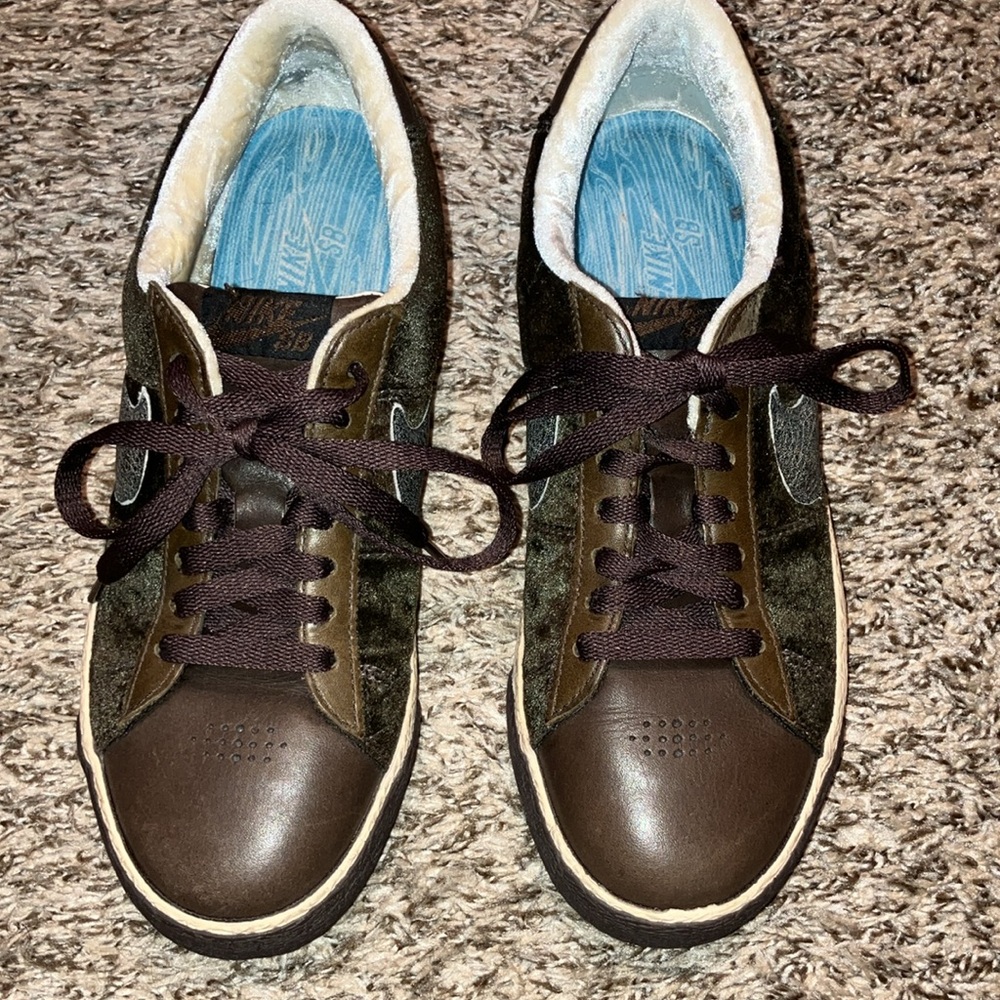 Nike Blazer 7.5  Low 77 Premium Vintage Men's Brown Shoes 317070-201 euro 40.5